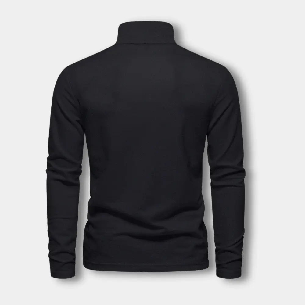 Heren Poloshirt met Lange Mouwen en Contrasterende Kraag 5
