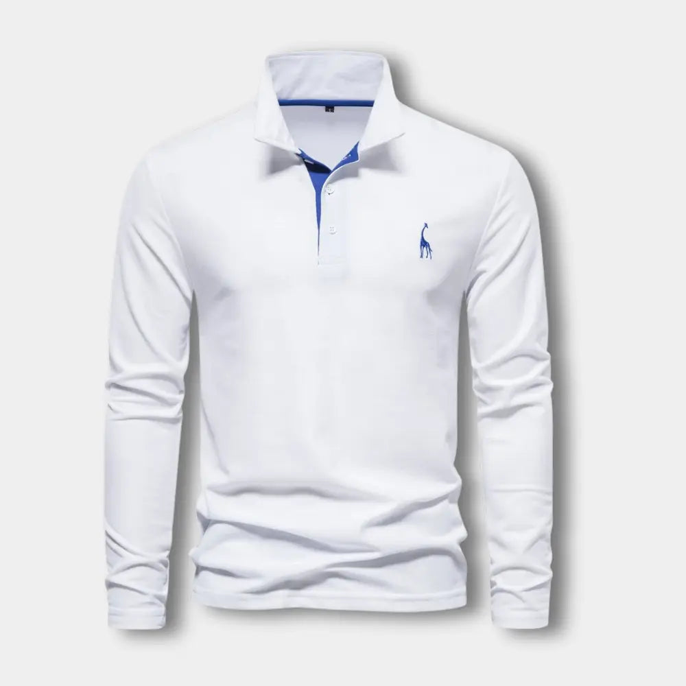 Heren Poloshirt met Lange Mouwen en Contrasterende Kraag 8