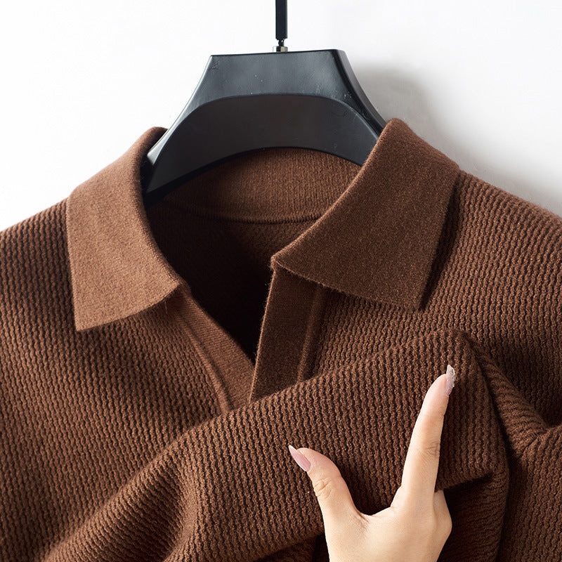 Heren Polosweater Gebreid met Omslagkraag 3