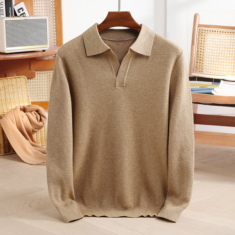 Heren Polosweater Gebreid met Omslagkraag 5