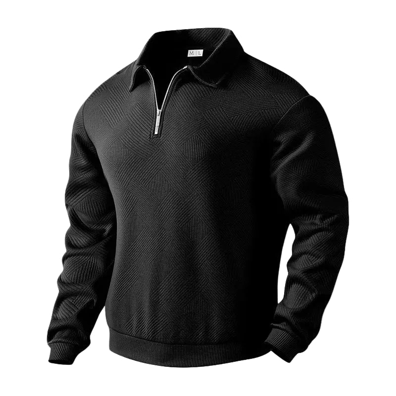 Heren Polosweater met Lange Mouwen en Ritssluiting 0