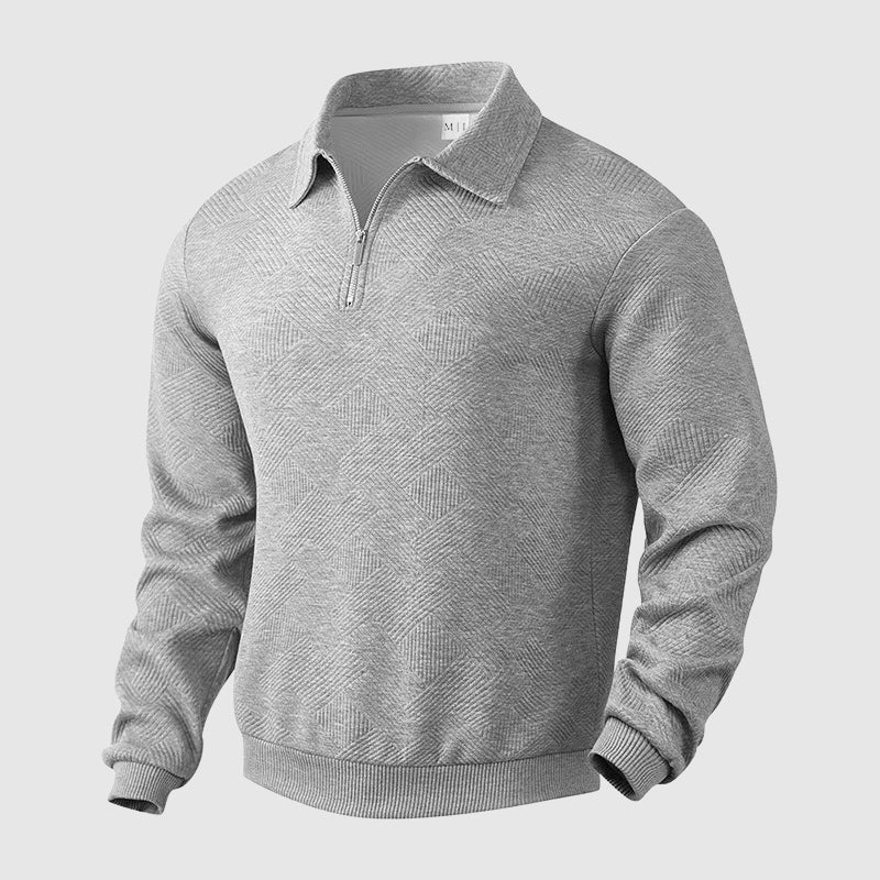 Heren Polosweater met Lange Mouwen en Ritssluiting 3