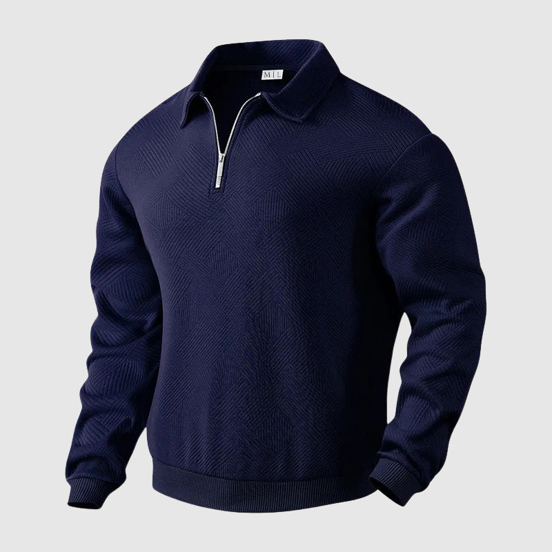 Heren Polosweater met Lange Mouwen en Ritssluiting 4