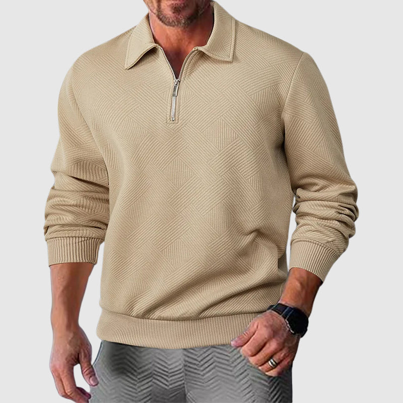 Heren Polosweater met Lange Mouwen en Ritssluiting 6