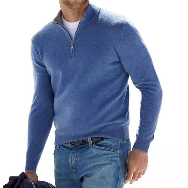 Heren Pullover V-hals Gebreid Comfortabel 3