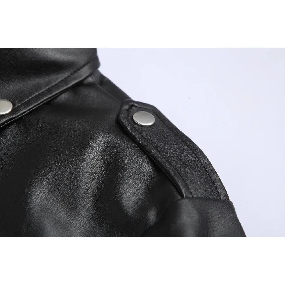 Heren Punkrockjack Met Metalen Details 3