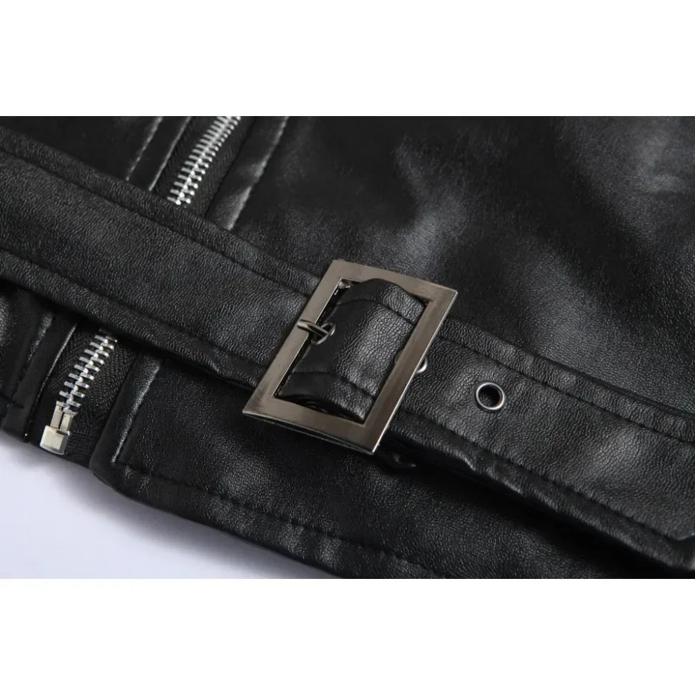 Heren Punkrockjack Met Metalen Details 5