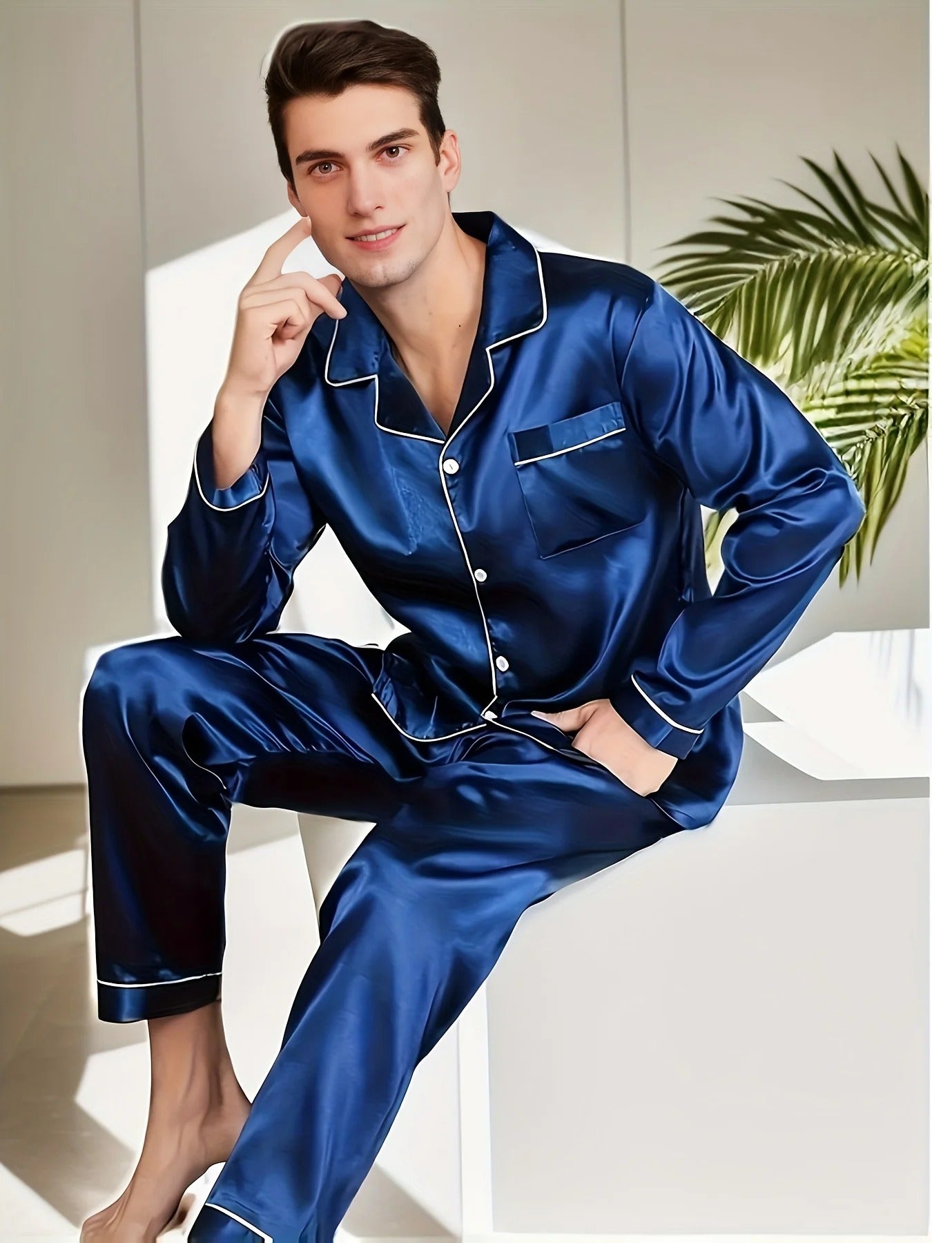 Heren Pyjama Set Stijlvol en Comfortabel voor Ontspannen Nachten 5