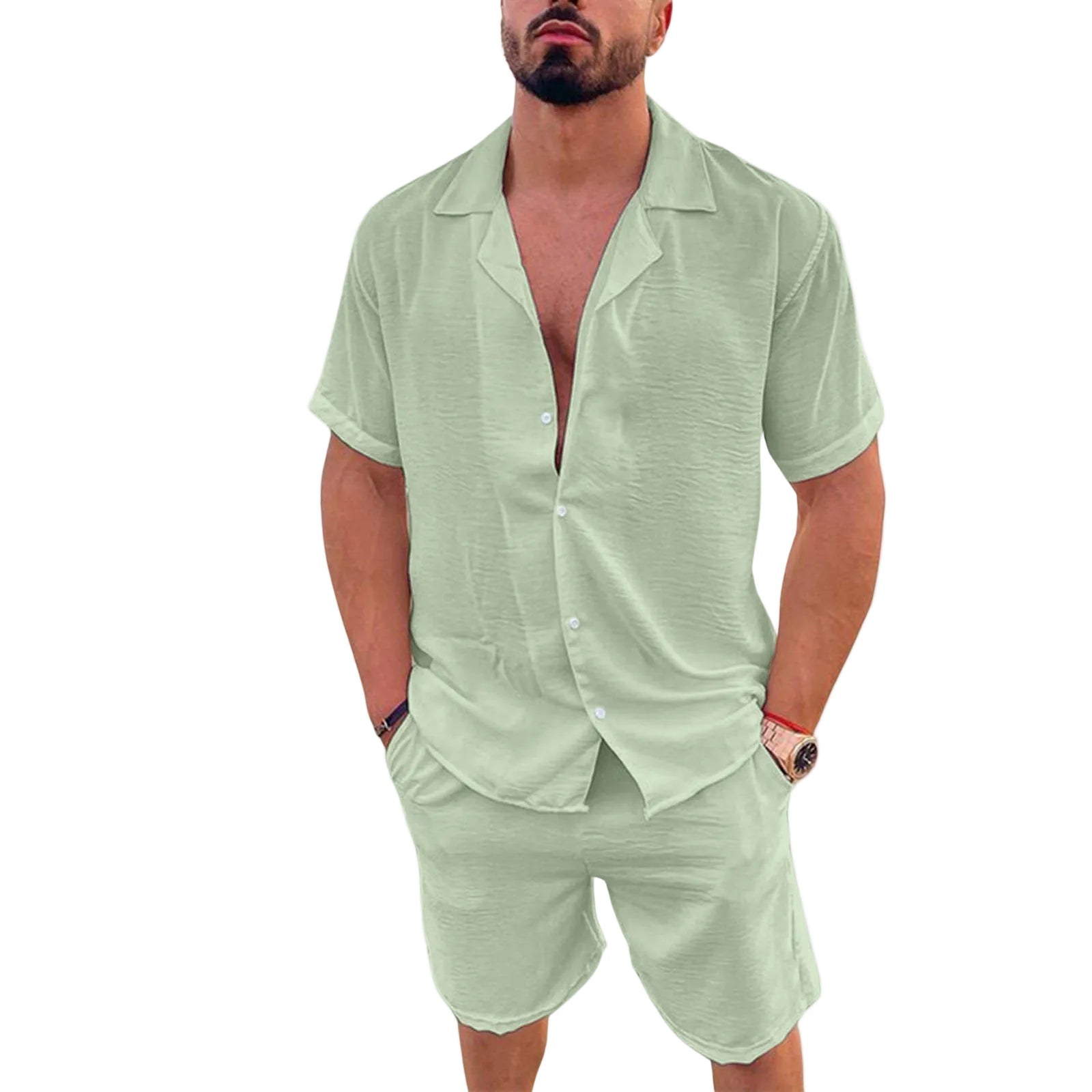 Heren Resort Set Korte Mouwen Casual 0