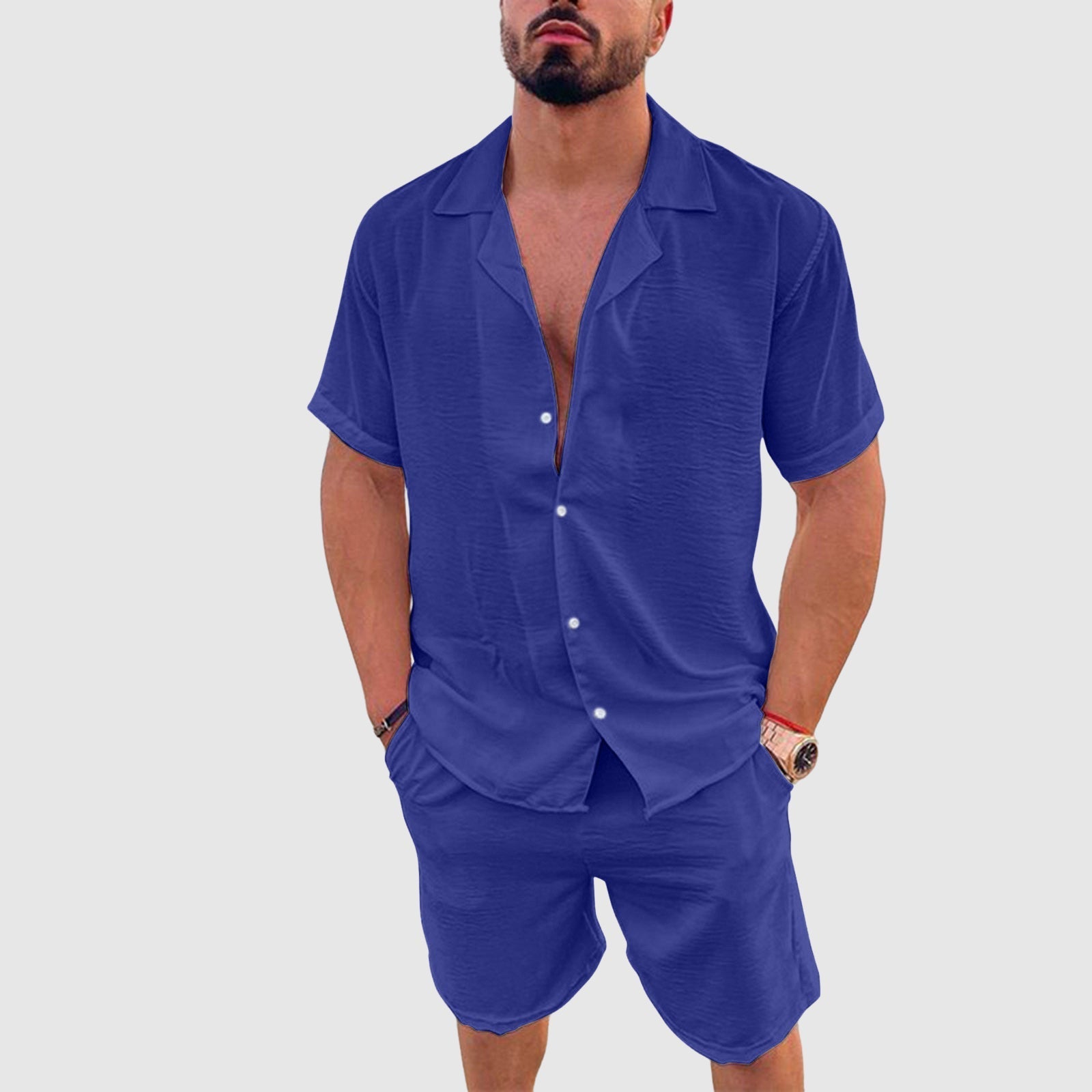 Heren Resort Set Korte Mouwen Casual 2