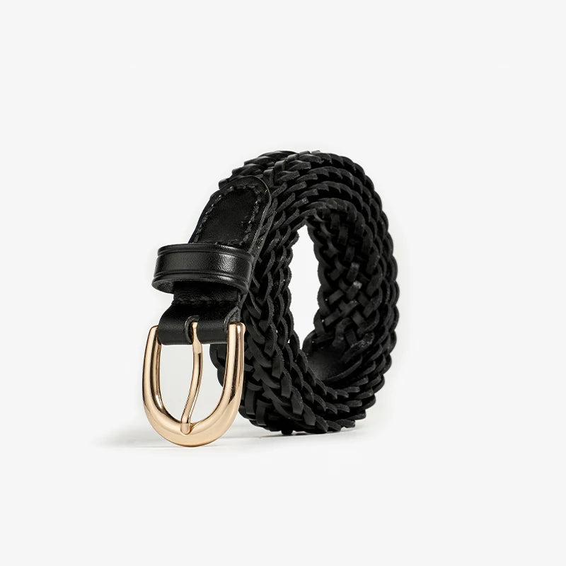 Heren Riem Gevlochten Met Gouden Hardware 0