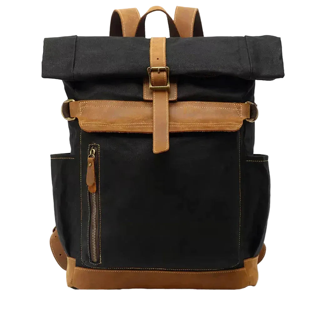 Heren Rugzak Roll Top Vintage Stijl 0