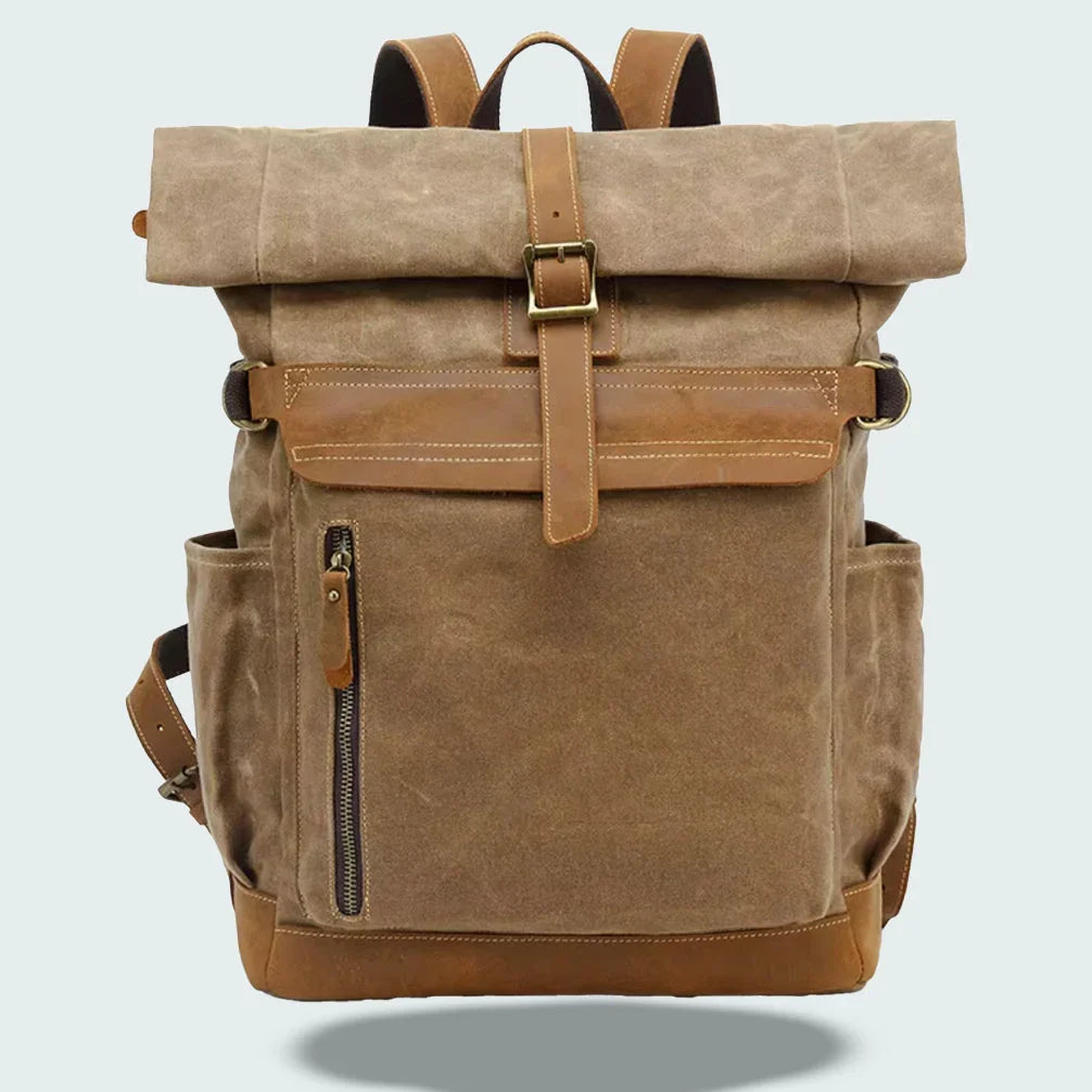 Heren Rugzak Roll Top Vintage Stijl 2