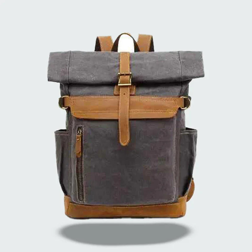Heren Rugzak Roll Top Vintage Stijl 3