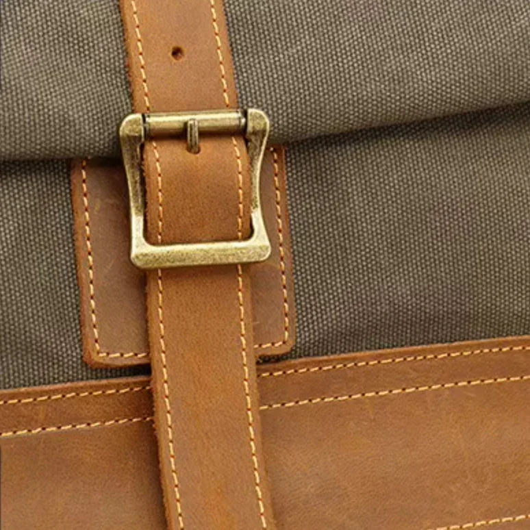 Heren Rugzak Roll Top Vintage Stijl 8