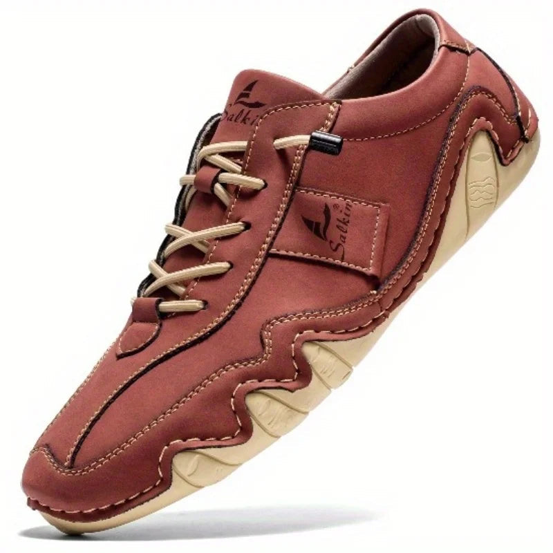 Heren Schoenen Lage Veterschoenen met Contrasterende Stiksels 0