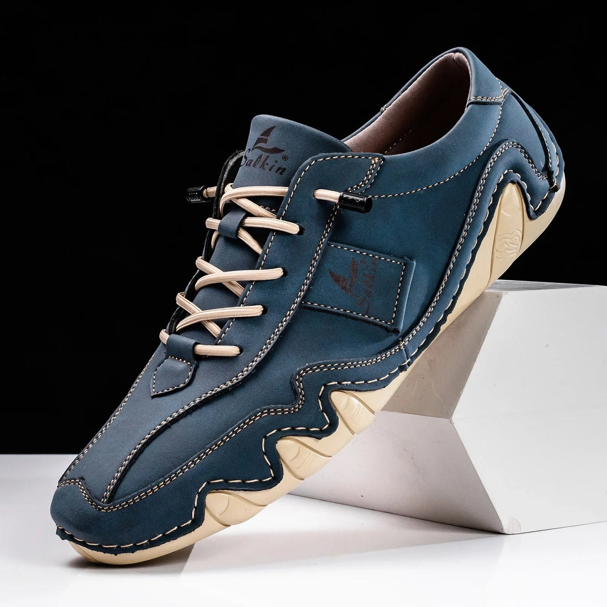 Heren Schoenen Lage Veterschoenen met Contrasterende Stiksels 3