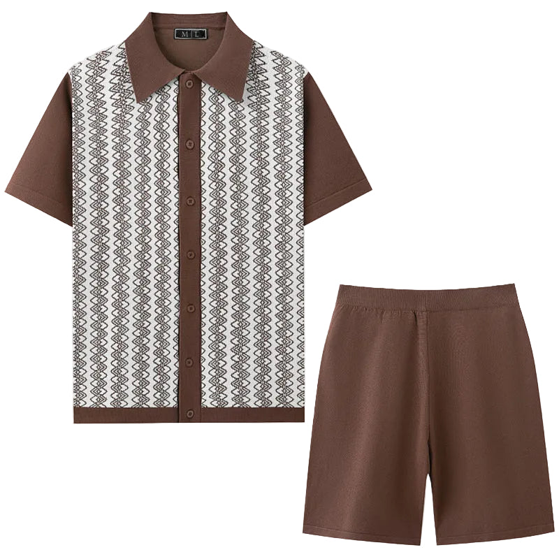 Heren Set Korte Mouwen Geometrisch Patroon Casual 0