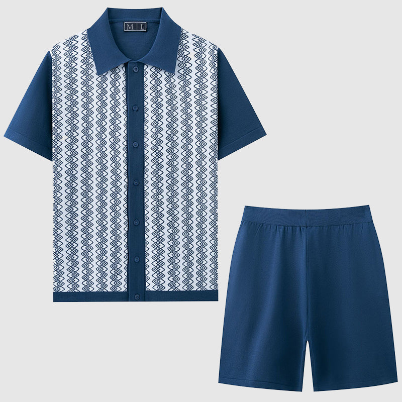 Heren Set Korte Mouwen Geometrisch Patroon Casual 2