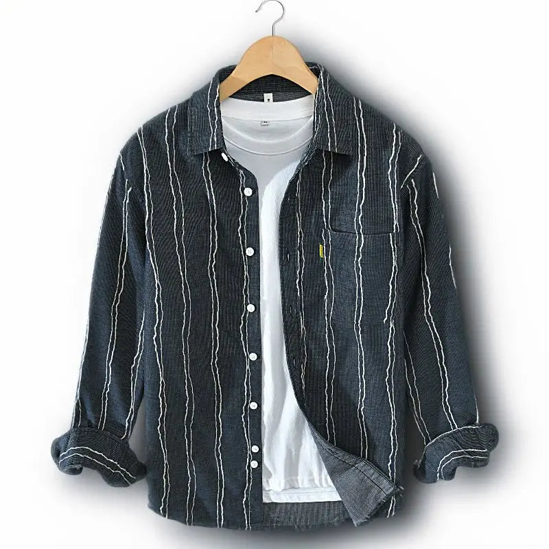 Heren Shirt Gestreept Modern voor Formele en Informele Gelegenheden 1