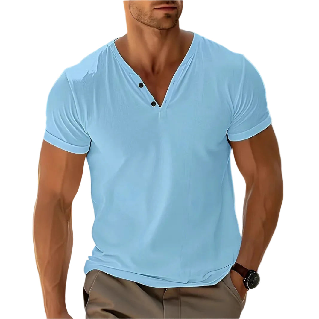 Heren Shirt Henley Lichtgewicht Stijlvol 0
