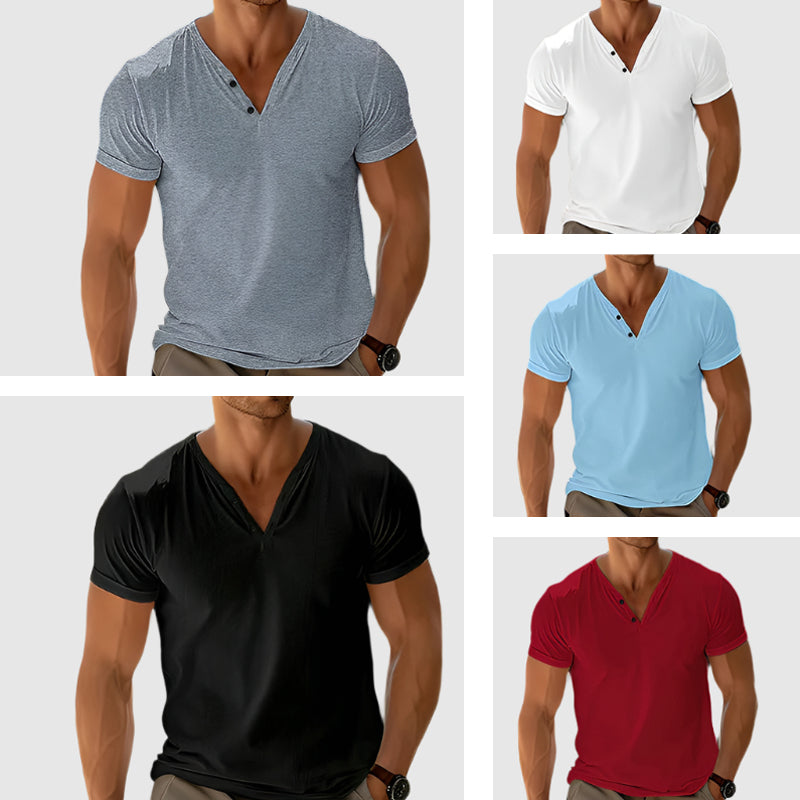 Heren Shirt Henley Lichtgewicht Stijlvol 5