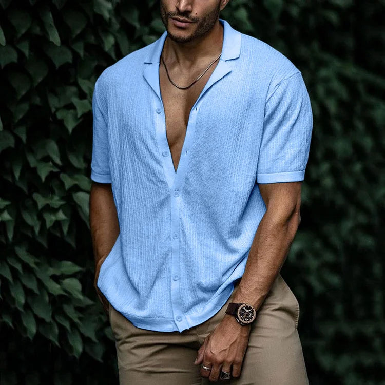 Heren Shirt Met Button-Down Kraag Voor Zomer Casual Stijl 0