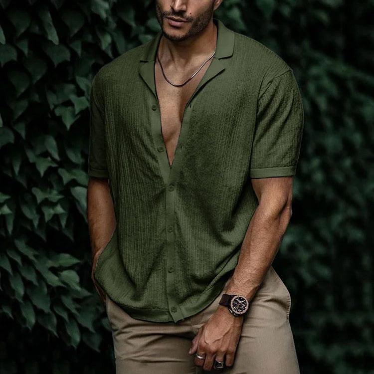 Heren Shirt Met Button-Down Kraag Voor Zomer Casual Stijl 10
