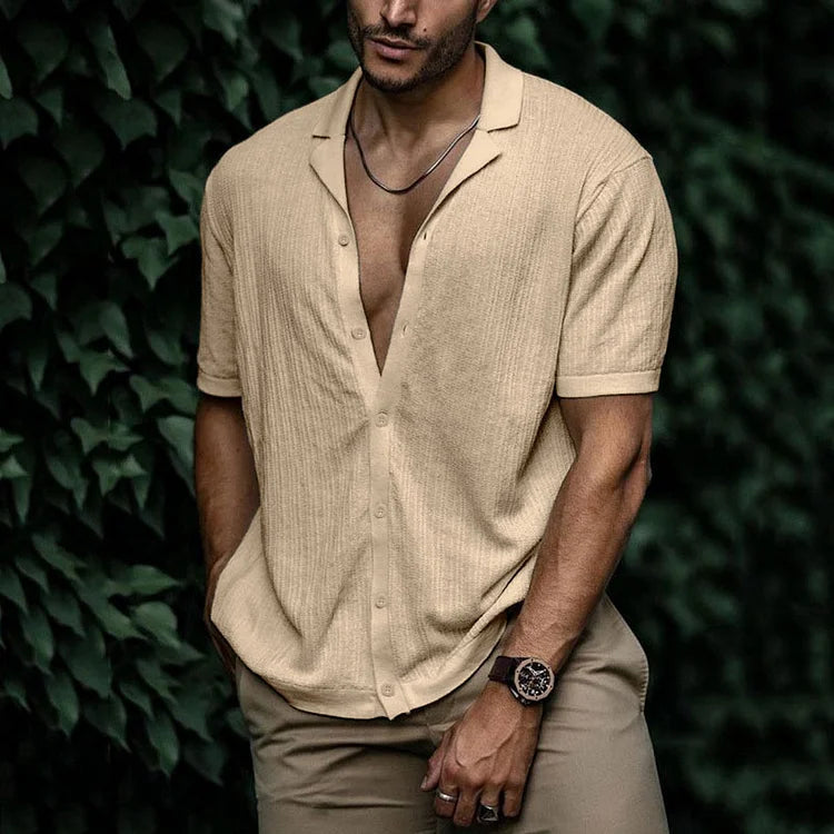 Heren Shirt Met Button-Down Kraag Voor Zomer Casual Stijl 2
