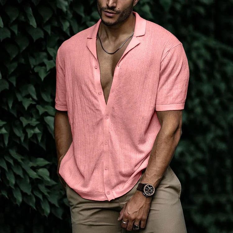 Heren Shirt Met Button-Down Kraag Voor Zomer Casual Stijl 7