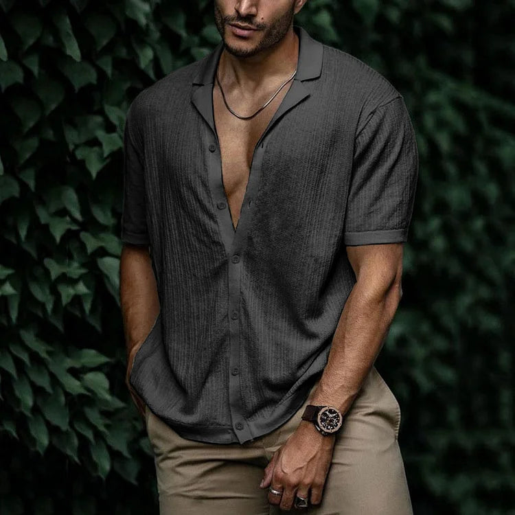 Heren Shirt Met Button-Down Kraag Voor Zomer Casual Stijl 8