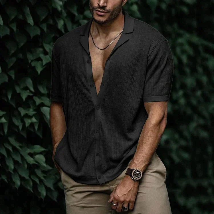 Heren Shirt Met Button-Down Kraag Voor Zomer Casual Stijl 9