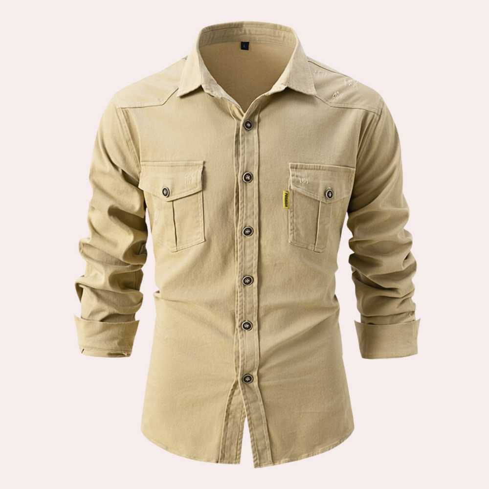 Heren Shirt met Lange Mouwen en Borstzakken 4
