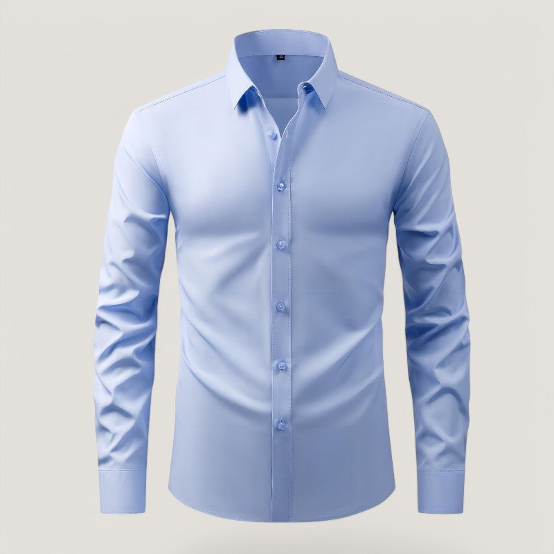 Heren Slim-Fit Overhemd Elastisch en Kreukvrij
