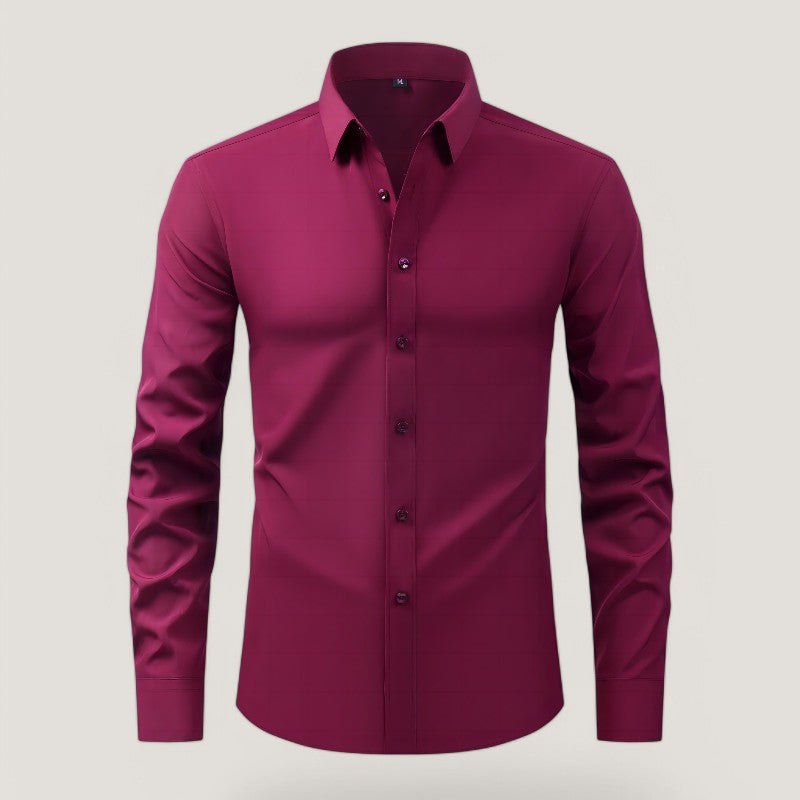 Heren Slim-Fit Overhemd Elastisch en Kreukvrij