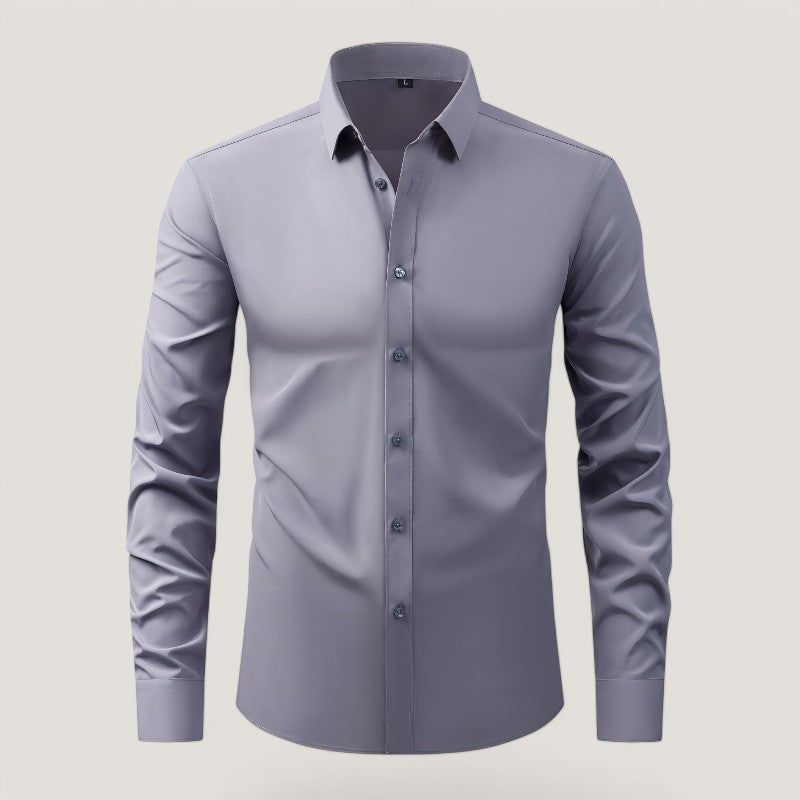 Heren Slim-Fit Overhemd Elastisch en Kreukvrij