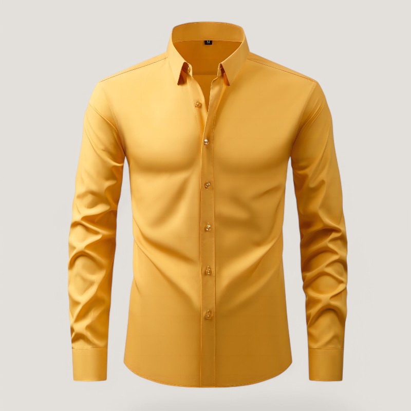 Heren Slim-Fit Overhemd Elastisch en Kreukvrij