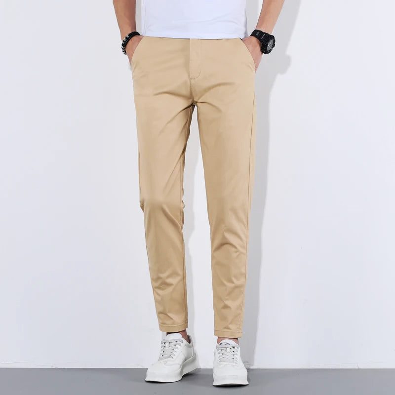 Heren Slim-fit Broek Met Toelopen Pijpen 1