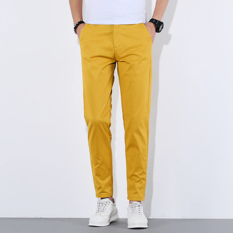 Heren Slim-fit Broek Met Toelopen Pijpen 3