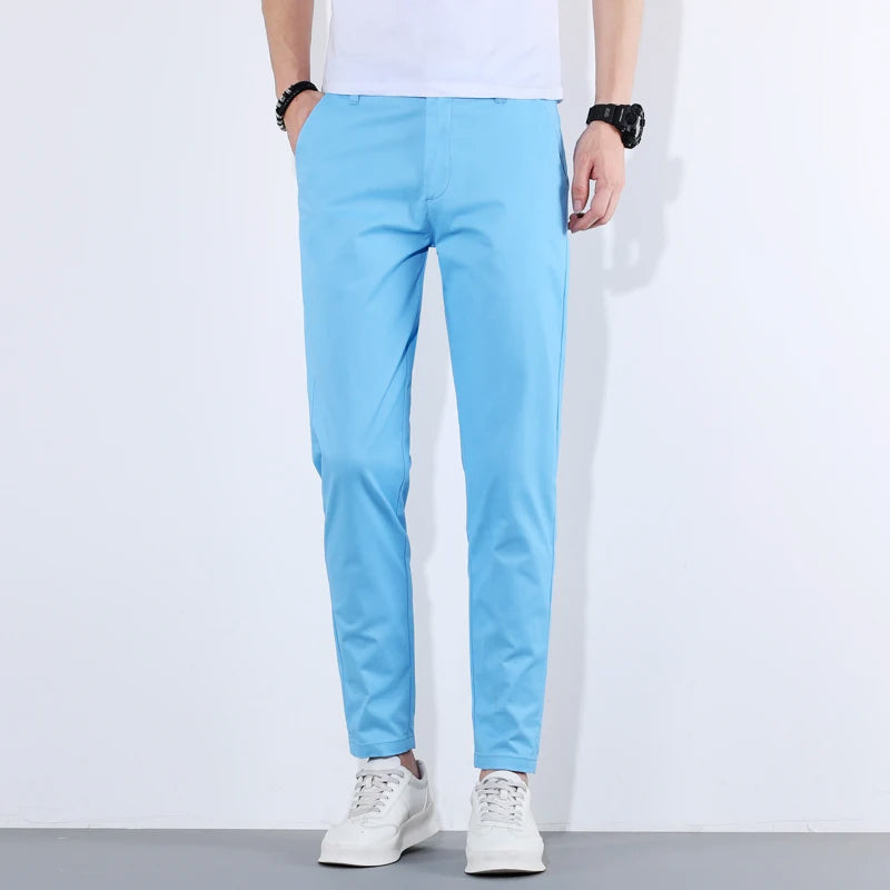 Heren Slim-fit Broek Met Toelopen Pijpen 4