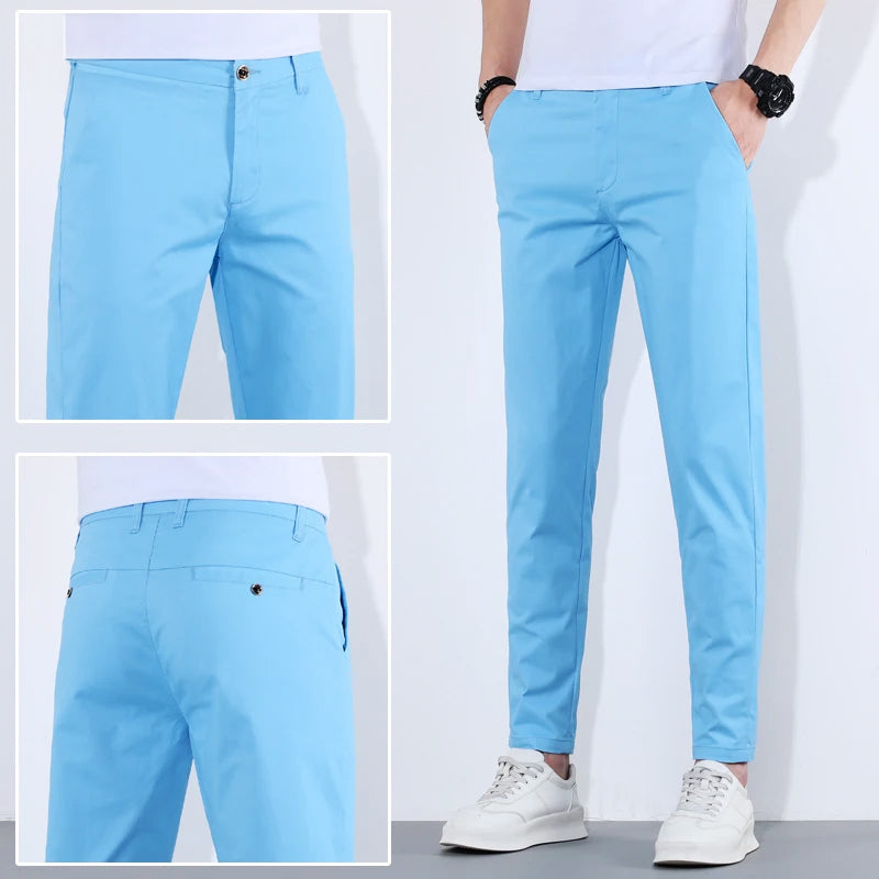 Heren Slim-fit Broek Met Toelopen Pijpen 6