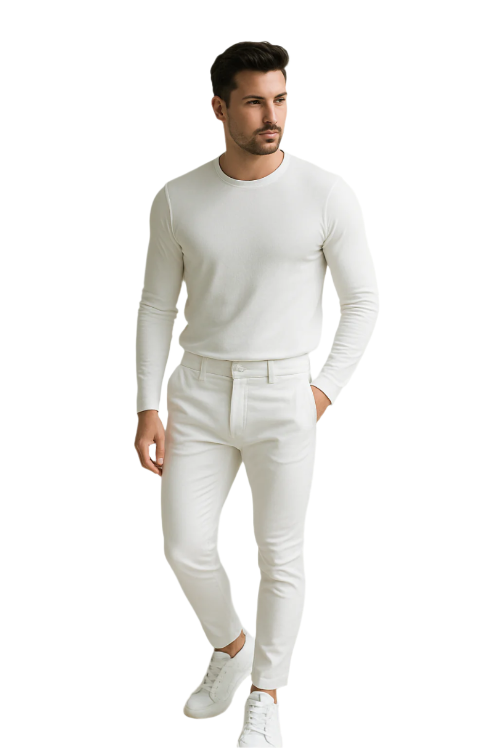 Heren Slim Fit Denim Broek Met Zakken 0