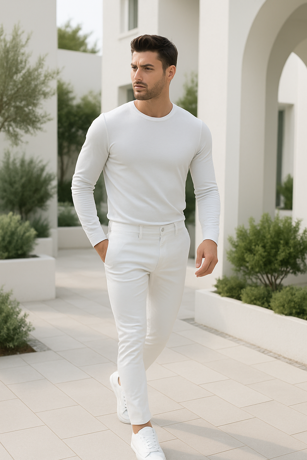 Heren Slim Fit Denim Broek Met Zakken 1