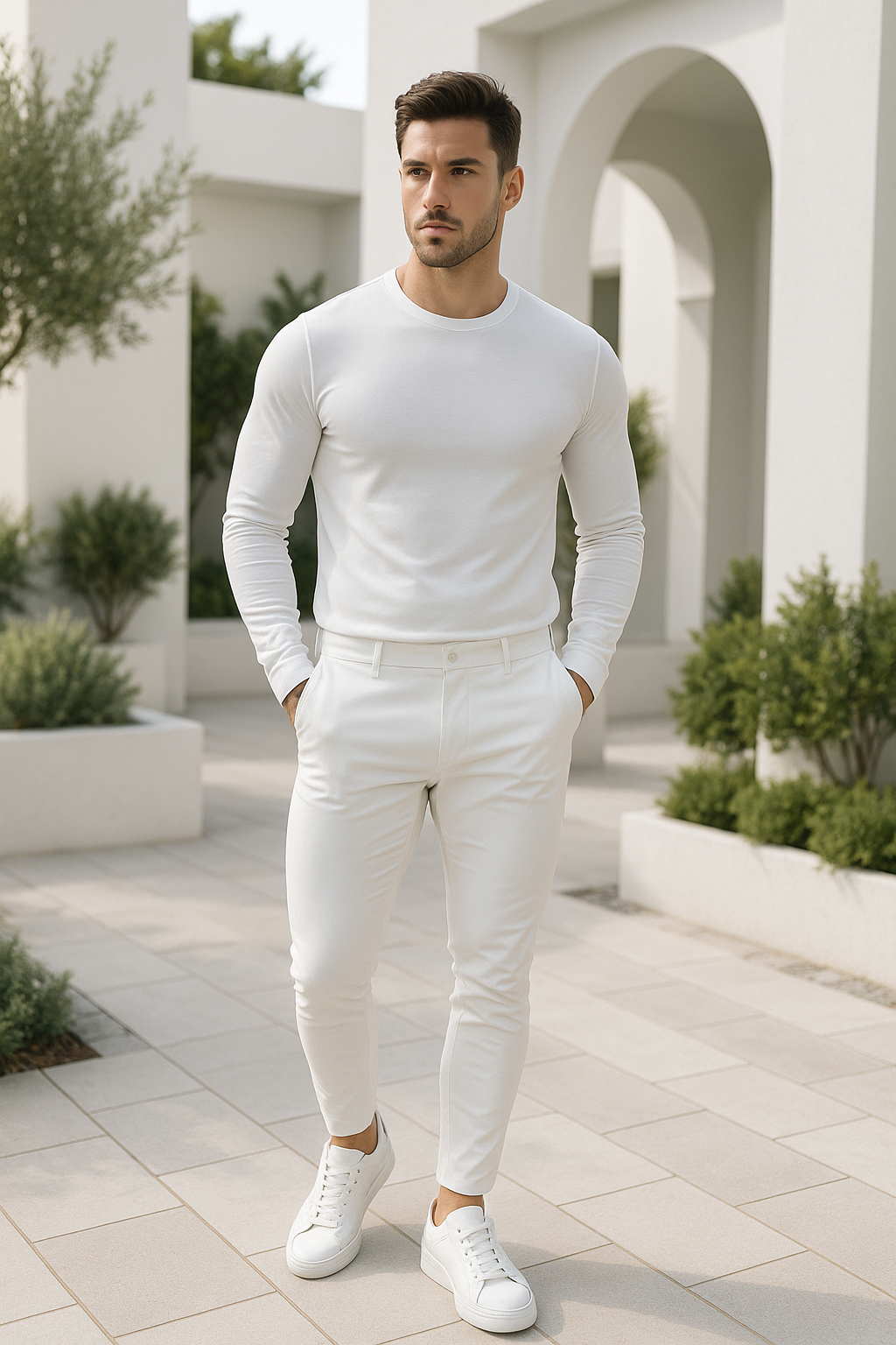 Heren Slim Fit Denim Broek Met Zakken 2