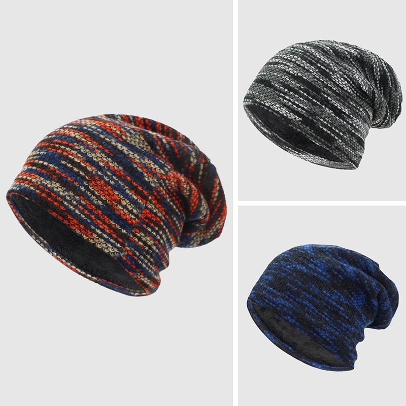 Heren Slouchy Beanie Gestreept 7