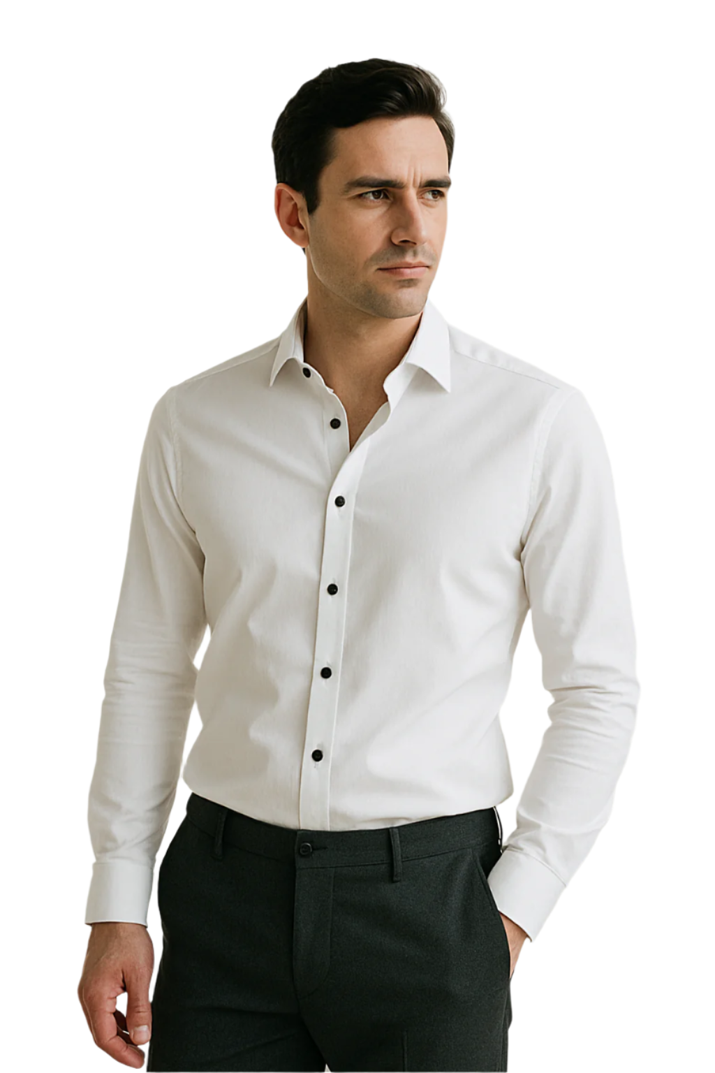 Heren Smart Casual Overhemd Kreukvrij Stretch 0