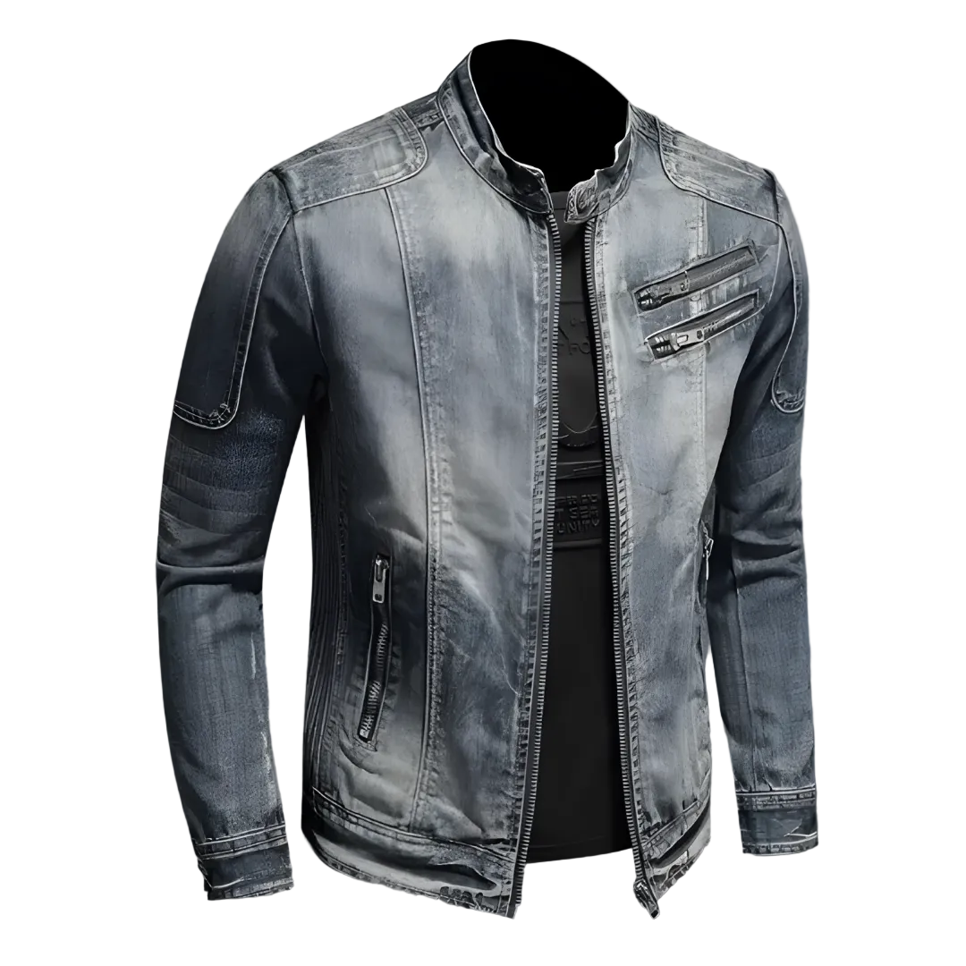 Heren Spijkerjack Bikerstijl Voor Een Stoere Look 0