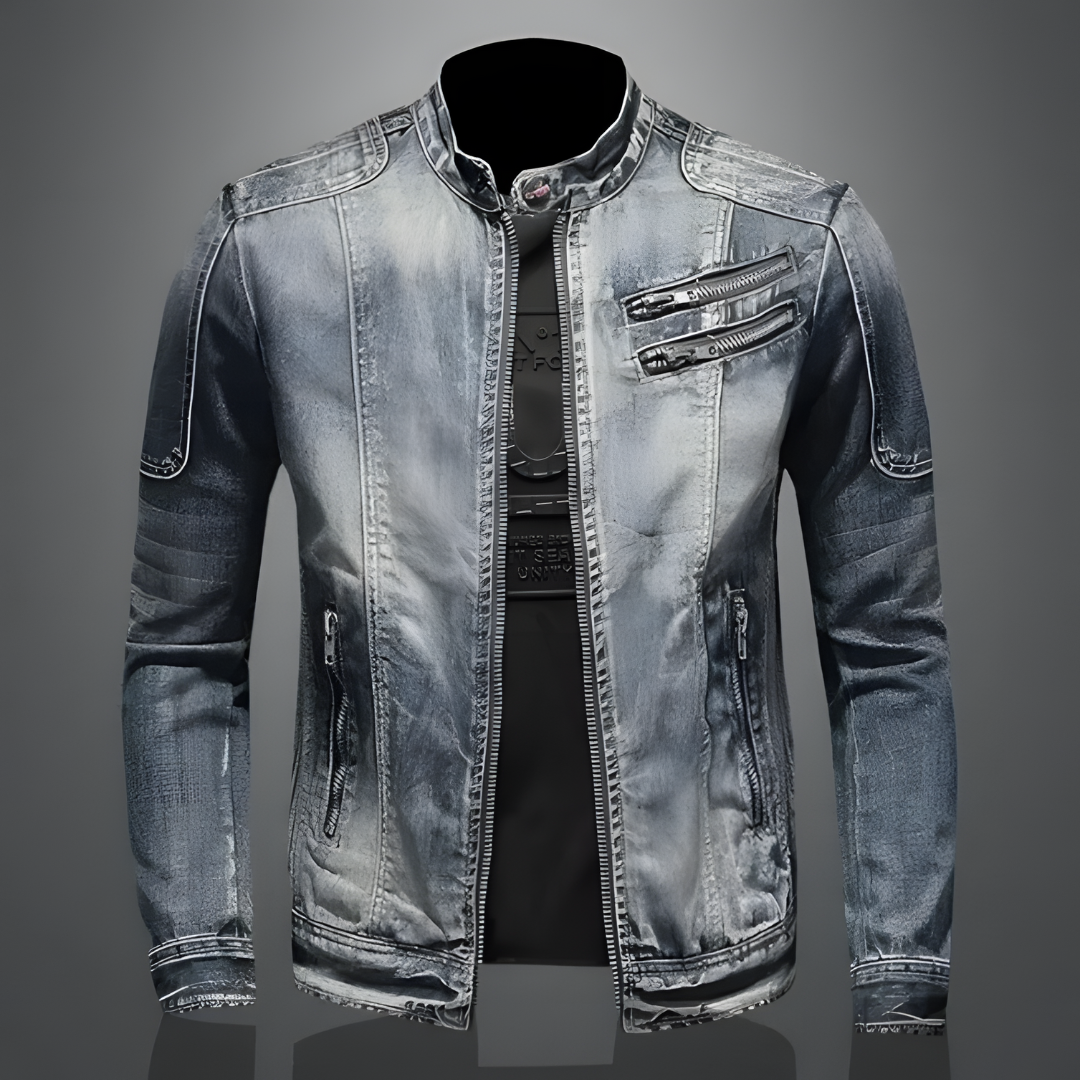 Heren Spijkerjack Bikerstijl Voor Een Stoere Look 1