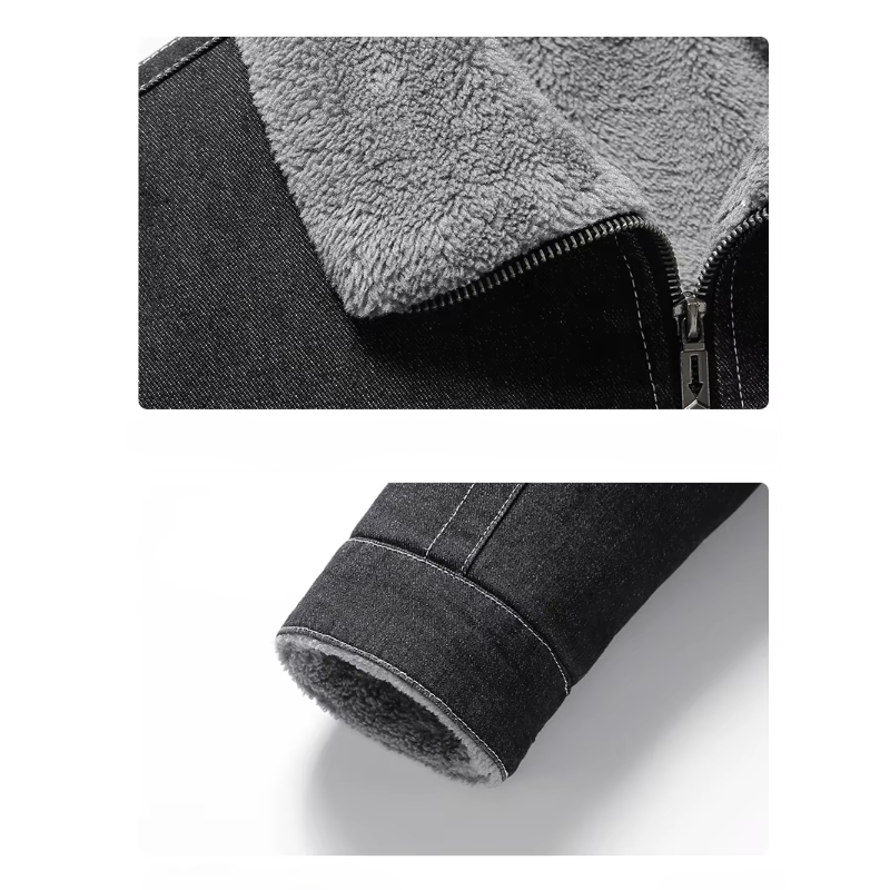 Heren Spijkerjack Met Fleece Voering 4