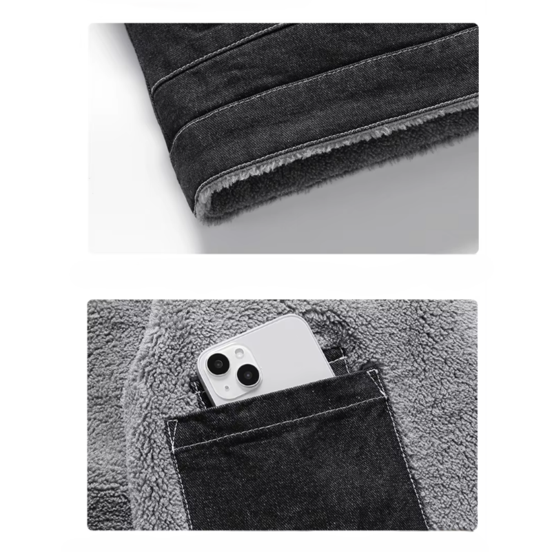 Heren Spijkerjack Met Fleece Voering 6